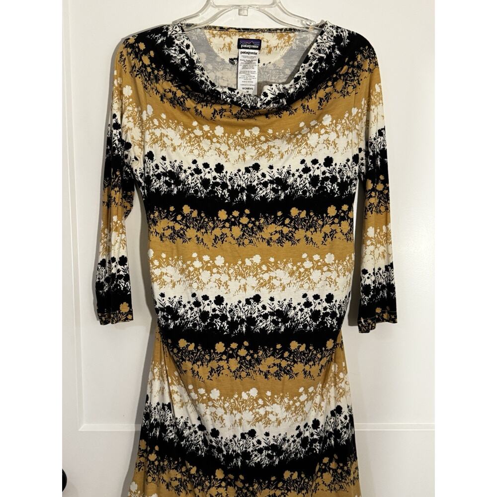 Patagonia Women's Kamala Cowl Neck Dress Sz M LagenLook Gorpcore Boho Casual - Picture 2 of 11